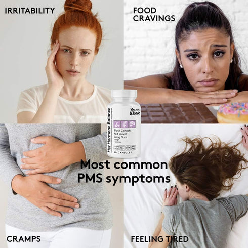 Hormone Balance for Women, PMS & Menopause Relief Support Pills, Natural Herbal Supplements for Hormonal Imbalance