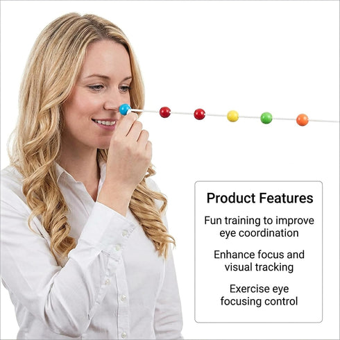 NCHEMDL 10ft Kit,5 Adjustable Vision Convergence Insufficiency Training Movable Beads for Eye Coordination & Focus