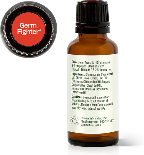 Plant Therapy Germ Fighter Essential Oil Blend, 100% Pure, 30 mL (1 oz)