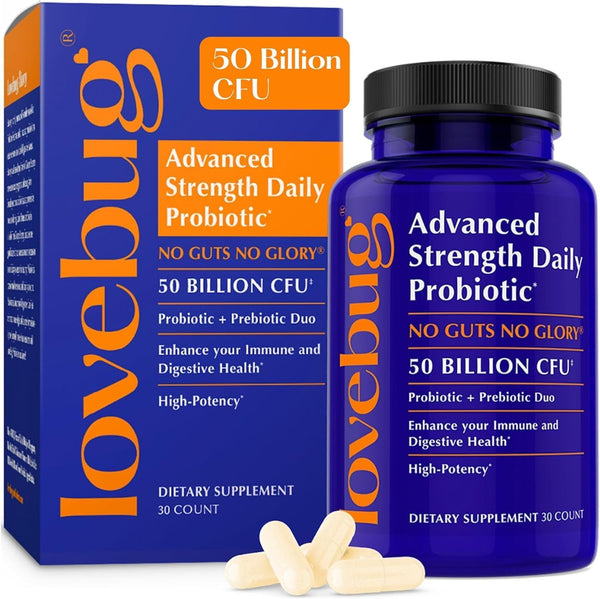 Lovebug Award Winning Maximum Strength, Rebuild & Restore Immune Microbiome, 25 Billion CFU for Digestive Health