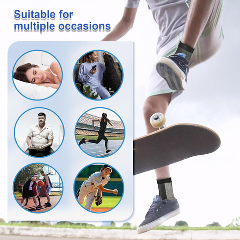 Neuropathy Socks for Women and Men, Compression Socks for Foot Pain Relief, Ankle Brace for Swelling (White, S/M)