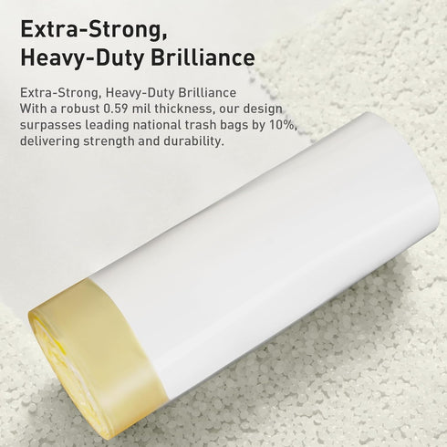 EKO Easy-Dispense Roll, 60 Count Extra-Strong Drawstring Trash Bags, 8 Gallon Clear White Can Liners