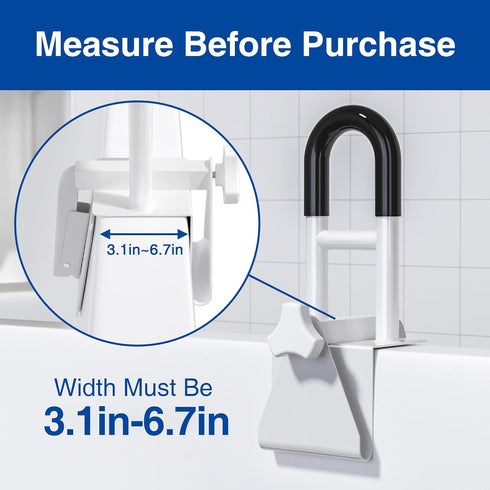 songsoso 3.1 6.7 Inch 300 lbs Bathtub Safety Rail, Bathtub Handle Grab Bar with Non-Slip Grip for Seniors, Elderly