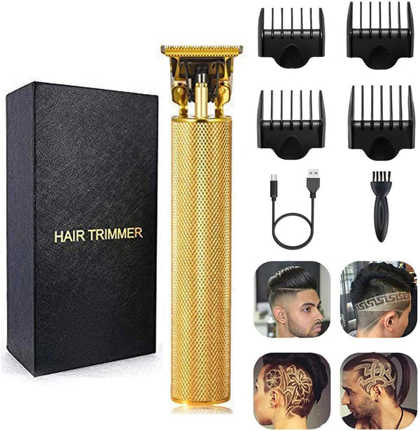 Professional Hair Clippers for Men, Electric Haircut Kit, Waterproof Rechargeable T Blade Trimmer with Guide Combs