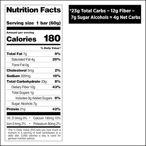 Quest Nutrition Peppermint Bark Protein Bar - 21g Protein, 4g Net Carb, 1g Sugar, Gluten Free, 12 Count