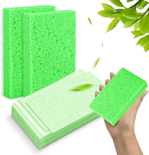 Non-Scratch Scrub Sponges 12-Pack, Cleaning Sponges for Dishes, Kitchen Home Use, Green