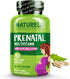 NATURELO Prenatal Multivitamin with Gentle Chelated Iron, Methyl Folate, Plant Calcium & Choline - Vegan, 180 Capsules