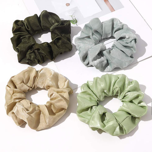 Silk Satin Scrunchies for Women, Big Scrunchy Ponytail Holder, Soft Elastic Hair Bands for Vsco Girls