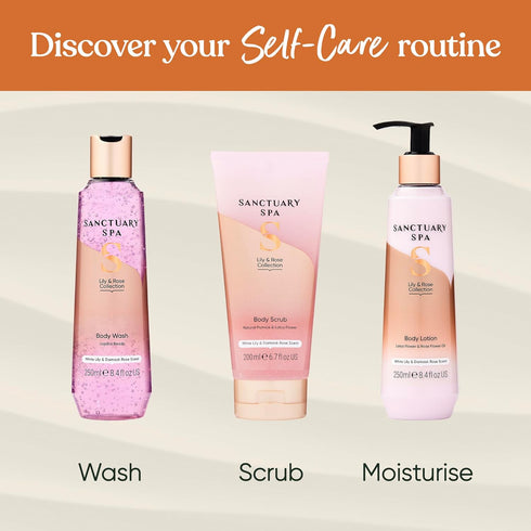 SANCTUARY Spa Lily and Rose Body Lotion, Vegan and Cruelty Free Moisturizer with Lotus Flower and Vitamin C - 250ml