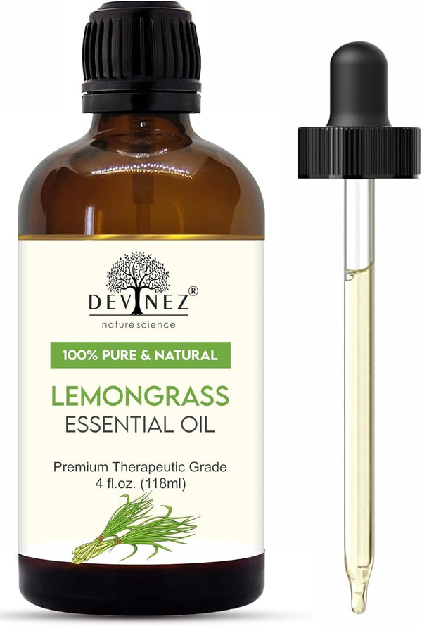 Lemongrass Essential Oil - 4 oz (118 ml) with Premium Dropper - Therapeutic Grade, 100% Pure Natural Diffusers Oil