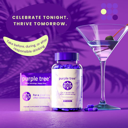 purple tree Post-Celebration Wellness | Liver Support and Rapid Hydration | Dihydromyricetin DHM, 90 Pills