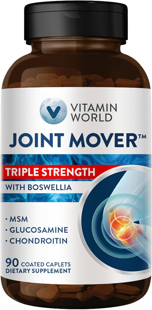 Vitamin World Triple Strength Joint Mover, Glucosamine Chondroitin with MSM, 90 Caplets