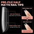 UNA GELLA Short Square Nail Tips, Pre-buff Soft Gel X Matte False Nails, 504Pcs in 15 Sizes
