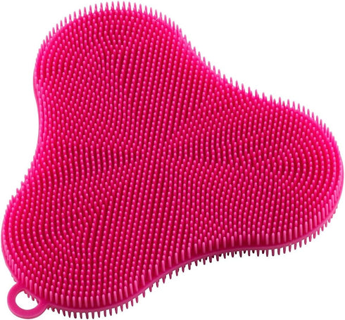 Kuhn Rikon Stay Clean Silicone Scrubber Sponge/Dish Cloth, Clover, Pink, Standard by KUHN RIKON