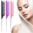 Rat Tail Combs Set: 3Pcs Long Steel Pin Teasing Combs for Salon Hair Stylists, Metal Parting Combs