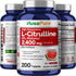 NusaPure L-Citrulline 2,400mg 200 Vegetarian Tablets (Non-GMO, Gluten Free, 100-Day Supply, Bioperine)