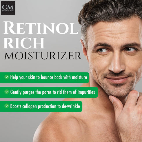 Men Daily Face Cream with 2.5% Retinol - Anti-Aging Moisturizer for Fine Lines, Dark Spots, and Wrinkles
