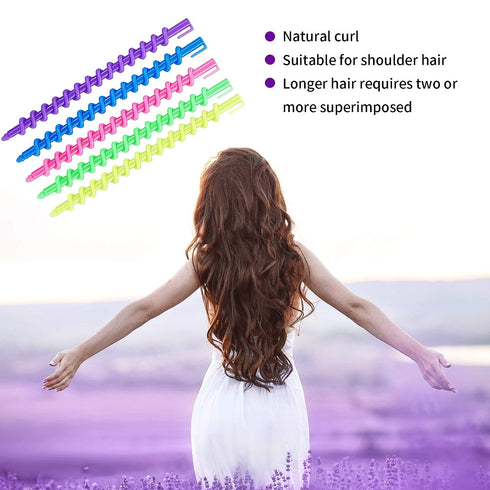 WILLBOND 40 Pieces Hair Perm Rods, Spiral Plastic Curling Rollers for Women, 6.10 x 0.24 Inch Salon Tools