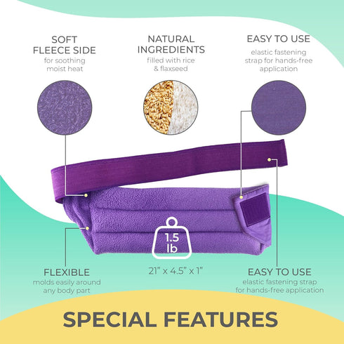 Pack 1 Pack Microwavable Heating Pad for Lower Back and Menstrual Cramps - Moist Microwave Heating Pad for Muscles