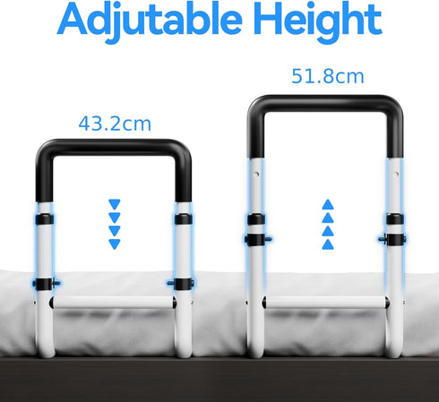 songsoso 300 lb Adjustable Bed Rail for Elderly Adults: Bedside Support for Seniors, Fits KingQueenFullTwin, Heavy-Duty