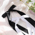 VOBOBE 4PCS Hair Bows for Women Girls, Black White Satin Tassel Bowknot Hair Clips Barrettes with Long Tail