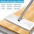Set, 3 BOSHENG Mop and Bucket with Wringer Hands Free Flat Floor Mop and Bucket, Washable Microfiber Pads Included, Wet