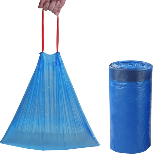 Fiaze Drawstring Trash Bags, 6 Gallon, 200 Counts, Blue