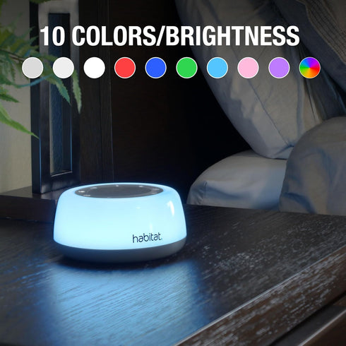 Habitat White Noise Machine with Multi-Color Night Light, 25 Relaxation Sounds, Bluetooth, 4 Timer Options, 15 Volume
