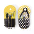 Polka Dot Flip Flop Manicure Sets, Personal Care Kit Pack of 6, Yellow