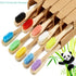 10 Pieces Kids Bamboo Toothbrush - Natural Soft Bristle Wooden Toothbrushes for Toddlers Adults, BPA-Free