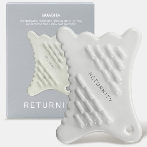 RETURNITY Ceramic Gua Sha Facial Tool for Lymphatic Drainage, Face Massager for