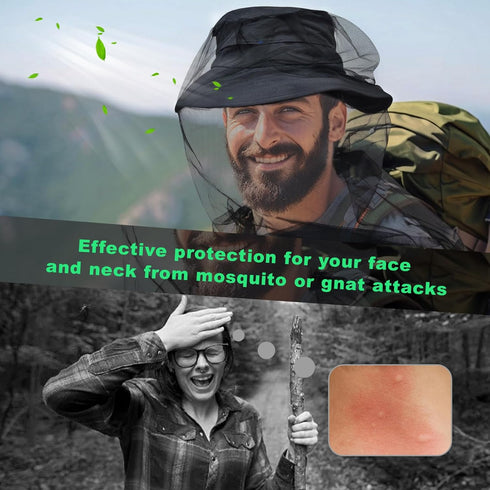 2 Pack Mosquito Head Net for Insects, Premium Bug Protection for Camping and Hiking