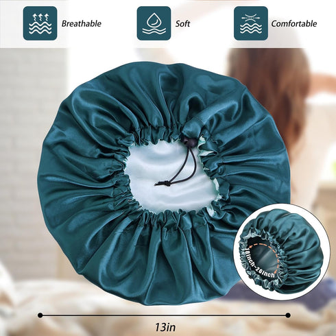 Satin Bonnet Silk Bonnet for Curly Hair, Large Double-Layer Adjustable Bonnets for Sleeping, Braid Bonnet