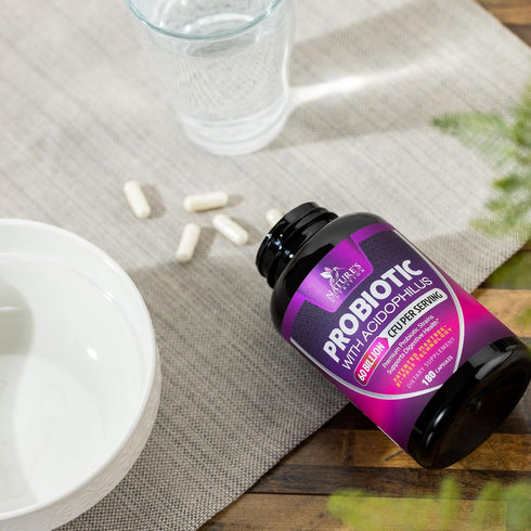 Probiotics 60 Billion CFU, with Prebiotics for Digestive & Immune Health Support, 120 Capsules, Soy & Gluten Free