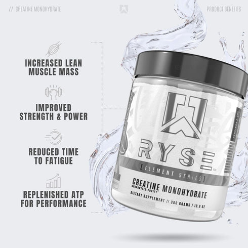 RYSE Up Supplements Element Series Creatine Monohydrate | Increase Lean Muscle Mass | Improve Strength & Power | Reduce
