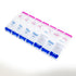 Smart Essentials 7-Day Weekly AM/PM Pill Organizer, Medicine Box with Large Compartments, Pink and Blue, Clear Plastic