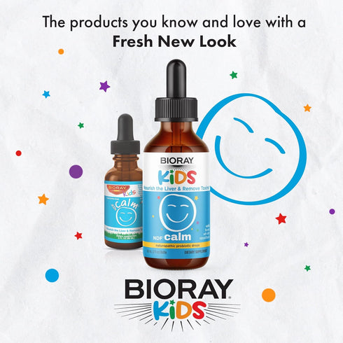 BIORAY Kids NDF Calm, Vanilla - 2 fl oz - Nourish the Liver & Remove Toxins - Non-GMO, Vegan, Gluten Free