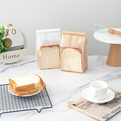 Roppolo 50 5.1 3.9 11 Inch Packing Pcs Bread Bags for Homemade Breads, x x Small White Bakery Bags with Tin Tie, Cotton