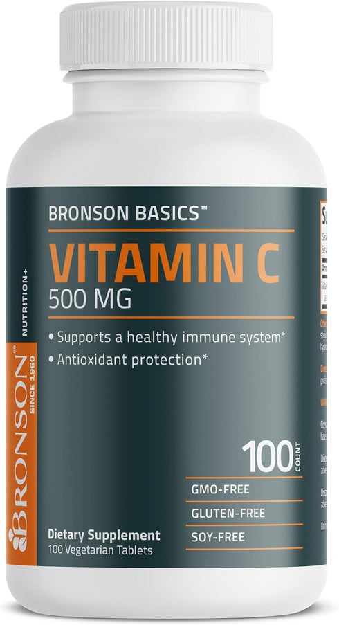 Bronson Vitamin C 500 MG | Supports Immune System & Antioxidant Protection | Non-GMO, 100 Vegetarian Tablets
