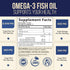 Omega 3 Fish Oil Triple Strength 2000 mg Softgels, Omega-3 Supplements, Natural Brain Heart Joint Health & Immune Support - Fatty Acids with EPA & DHA - Fish Oil Supplement - 60 Fish Oil Softgels