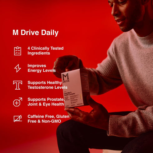 Mdrive Classic Testosterone Booster for Men, Supports Healthy Prostate, Eyes, Joint, Energy, Stress Relief, KSM-66