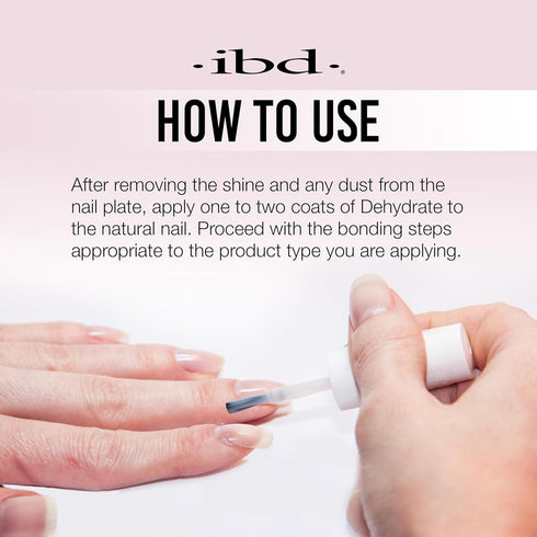 ibd Dehydrate Nail Dehydrator for Gel & Acrylic Nails, Quick-Drying Formula, 0.5 fl oz, Long-Lasting Adhesion