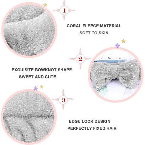LADES Soft Skincare Headband, Adjustable, Comfortable & Stretchy Fabric for Makeup, Non-Slip Hair Control
