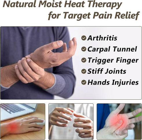 Heated Mitts for Arthritis, Microwavable Hand Warmer for Stiff Joints, Unscented Therapy Mittens, Grey