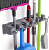Zulay Home Mop and Broom Organizer, Wall Mount Holder for Storing Cleaning Supplies with 5 Slots, Gray