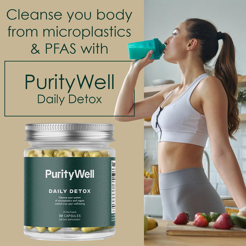 PurityWell 500mg, 90 Full-Body Support Supplement with Quercetin Vitamin C & L-Cysteine Supports Respiratory, Liver