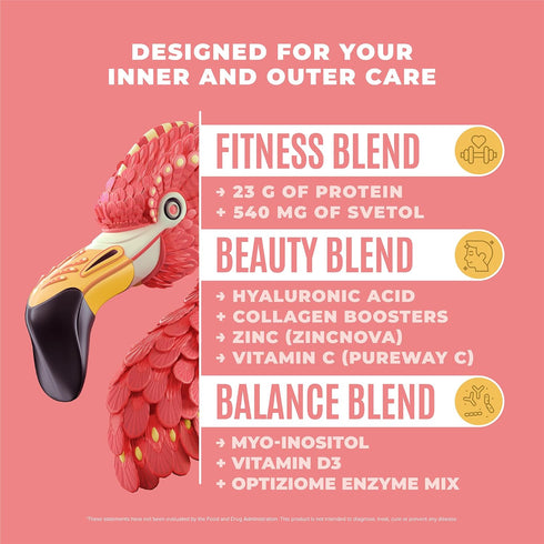 BIRDMAN Fitmingo Vegan Protein Powder for Women with Inositol, Collagen Boosters, Hyaluronic Acid & Vitamins | Low Carb, Dairy Free, Lactose Free, Low Calorie | 23g Plant Based Vanilla Protein Powder
