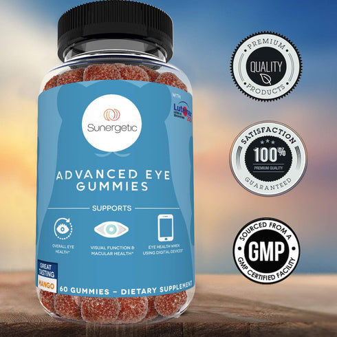 Premium Lutein Eye Support Gummies with Zeaxanthin for Overall Eye Health, Vision & Macular Health - 60 Gummies
