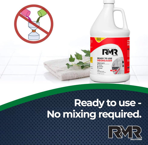RMR Degreaser and Cleaner - 1 Gallon, Ready to Use Indoor/Outdoor Formula for Heavy-Duty Cooking Surfaces