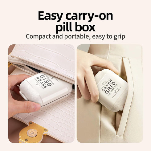 SAVN89 7-Day 7 Premium Pill Organizer Travel Case Small Medicine Box with Grids, Moisture-Proof Airtight Design